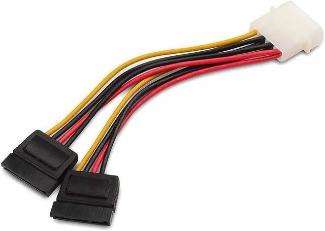 Alt view image 2 of 5 - 3-Pack 4 Pin Molex to Dual SATA Power Y-Cable Adapter- 6 Inches