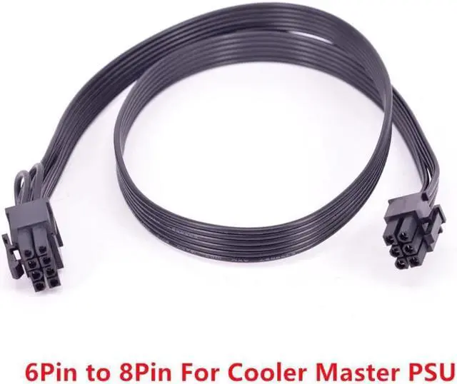 Alt view image 3 of 3 - 6Pin to 8Pin(6+2Pin)Power Supply Cable for Cooler Master MWE Gold 550 650 750 V550 V650 V700 V850 V1000 Platinum Silent Pro Gold 1200W M1000 M850 M700850W Hybrid 1300W 1050W 850W M520 PSU Modular