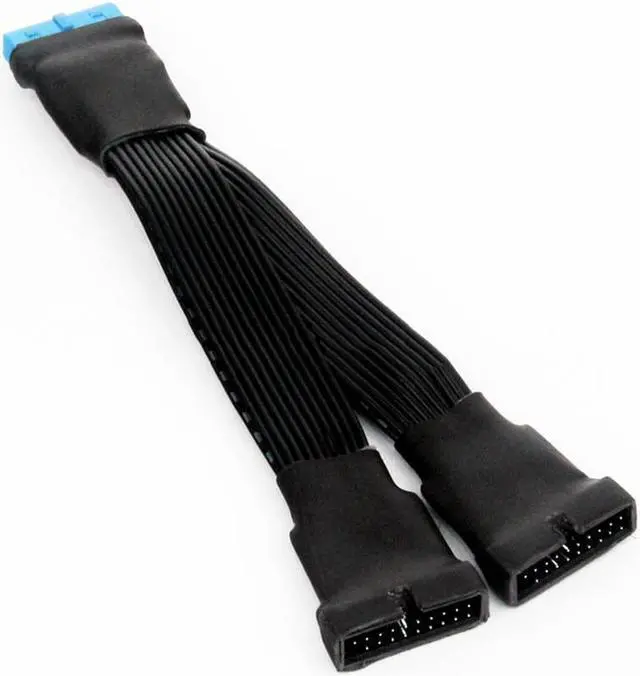Alt view image 5 of 6 - 12cm 19-pin to USB 3.0 20-pin 1 to 2 Power Splitter Cable 18AWG for Motherboard