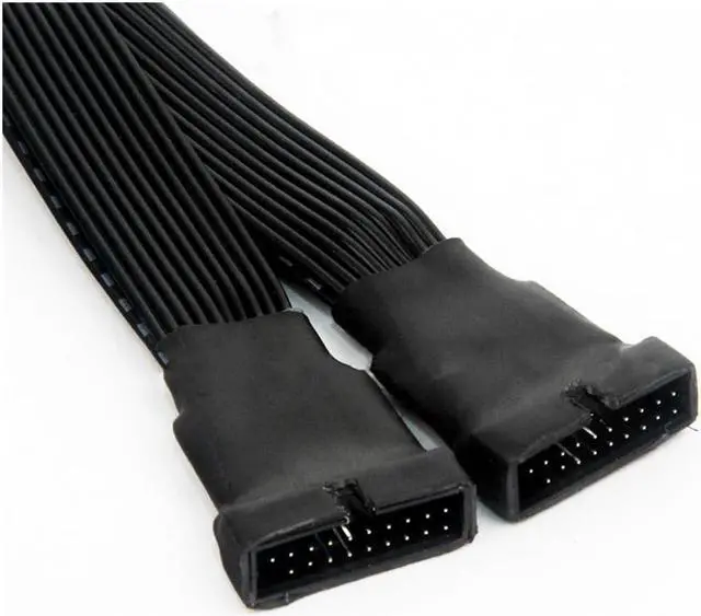Alt view image 6 of 6 - 12cm 19-pin to USB 3.0 20-pin 1 to 2 Power Splitter Cable 18AWG for Motherboard