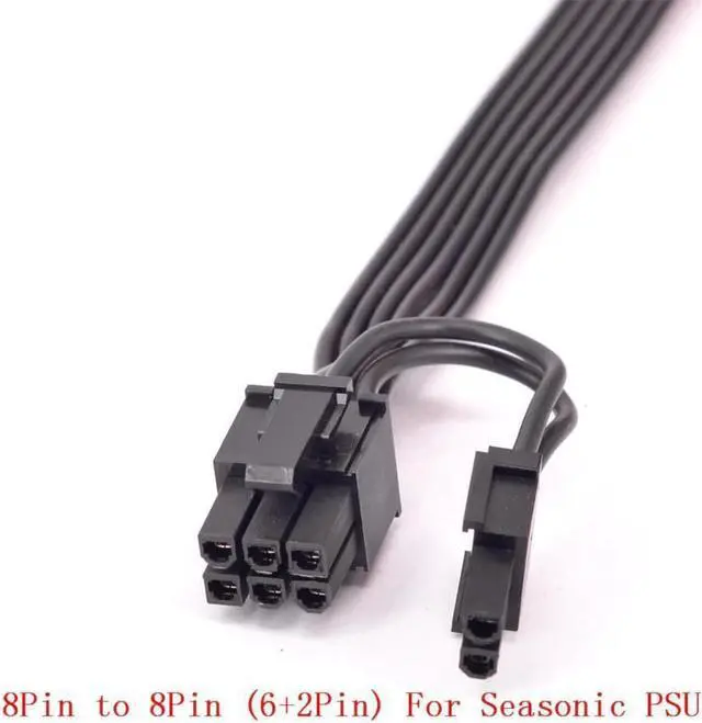 Alt view image 2 of 3 - PCIe 8pin to 8pin (6+2Pin) Power Supply Cable GPU For Seasonic PSU KM3 Series X-750 X-850 SS-1050XP3 SS-1200XP3 M12II Evo Series 520 620 650 750 850 Snow Silent 750 1050 FOCUS PLUS Gold SSR-850FX