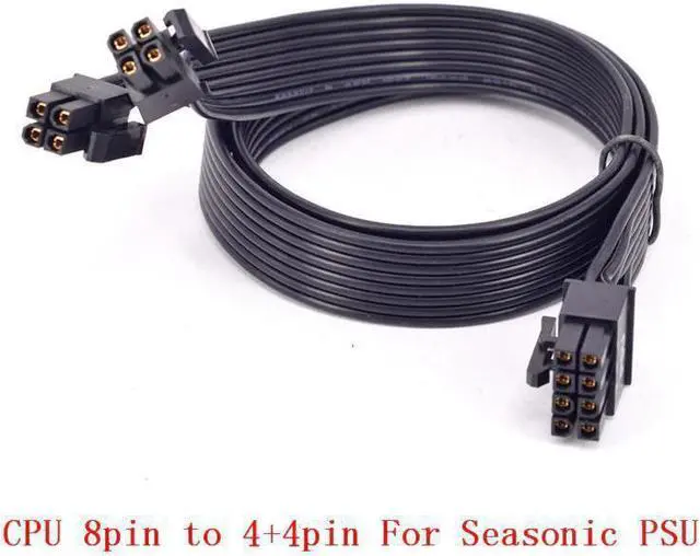 Alt view image 3 of 3 - CPU 8pin to 4+4pin Power Supply Cable ATX 12V P4 to P8 for Seasonic KM3 Series X-750 X-850 SS-1050XP3 SS-1200XP3 M12II Evo Series 520 620 650 750 850 Snow Silent 750 1050 FOCUS PLUS Gold SSR-850FX