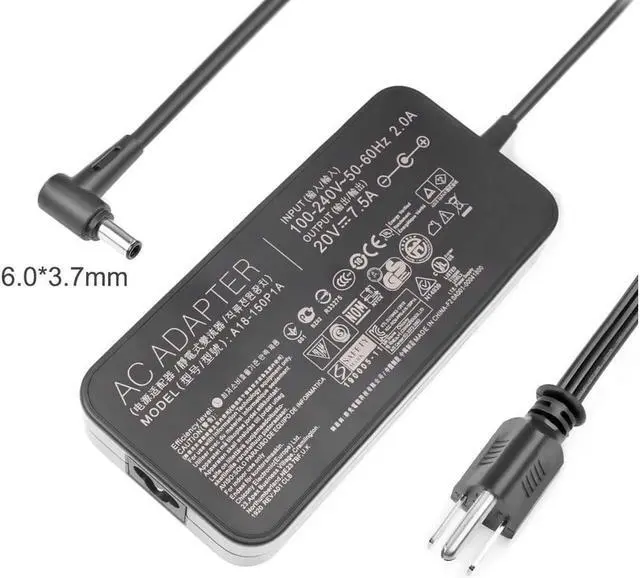 Alt view image 2 of 7 - New 150W 20V 7.5A Charger for ADP-150CH B A18-150P1A Asus Rog G531GT G731GT FX505GT FX705GT FX505DD FX505DT FX505DU FX705DD FX705DT FX705DU