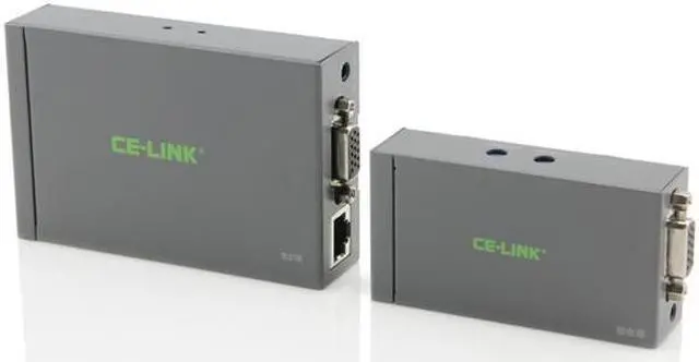 Alt view image 2 of 7 - VGA UTP Extender 1x1 with Audio Support Max Resolution 1920x1200 Super Long Transmission Distance up to 300M Grey Model No.4021