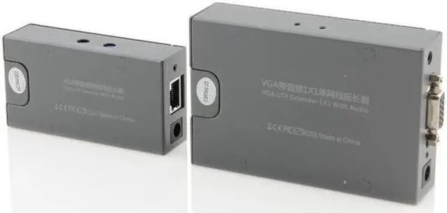 Alt view image 3 of 7 - VGA UTP Extender 1x1 with Audio Support Max Resolution 1920x1200 Super Long Transmission Distance up to 300M Grey Model No.4021