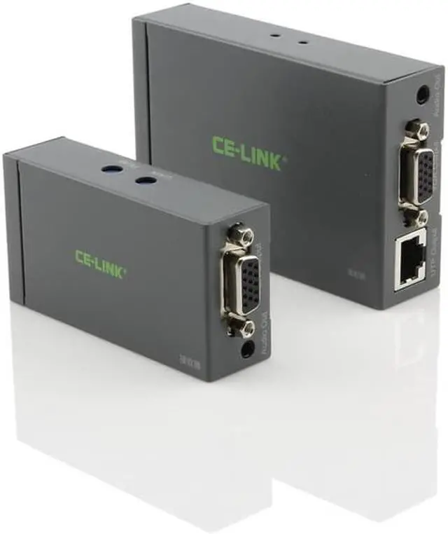 Alt view image 6 of 7 - VGA UTP Extender 1x1 with Audio Support Max Resolution 1920x1200 Super Long Transmission Distance up to 300M Grey Model No.4021