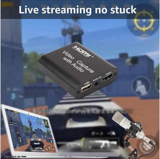 Alt view image 6 of 7 - Video Audio Capture Card HDMI to USB 2.0 1080p Record with Loop Out for Gaming Streaming Teaching Video Conference and Live Broadcasting
