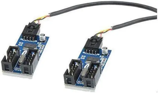 Alt view image 3 of 7 - 9pin USB header Male 1 to 4 Female Extension Cable Card Motherboard 9-Pin USB HUB USB 2.0 9 pin Connector Adapter Port Multilier