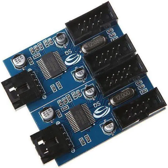 Alt view image 5 of 7 - 9pin USB header Male 1 to 4 Female Extension Cable Card Motherboard 9-Pin USB HUB USB 2.0 9 pin Connector Adapter Port Multilier