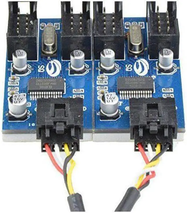 Alt view image 6 of 7 - 9pin USB header Male 1 to 4 Female Extension Cable Card Motherboard 9-Pin USB HUB USB 2.0 9 pin Connector Adapter Port Multilier