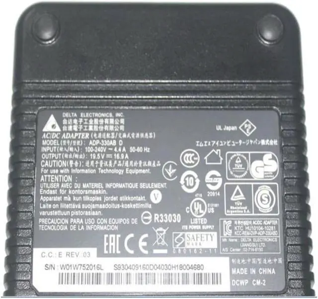 Alt view image 2 of 2 - 330W 19.5V 16.9A 5.5X2.5mm DELTA ADP-330AB D Laptop AC Power Adapter Charger For MSI X8ti Laptop Power Supply Charger