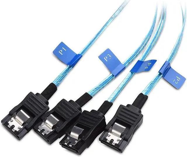 Alt view image 3 of 7 - Internal Mini SAS to SATA Reverse Breakout Cable (SFF-8087 to SATA) 1.6 Feet