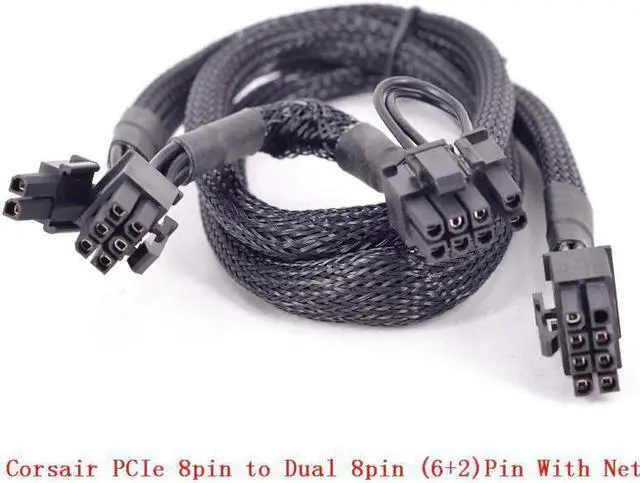 Main image of PCI-e 8Pin to Dual 8Pin 6+2pin Braided Net Power supply Cable Graphics Card GPU Cable 8Pin for CORSAIR RM Series RM1000 RM850 RM750 RM650 RM550 RM450 CS Series CS450M CS550M CS650M CS750M CS850M