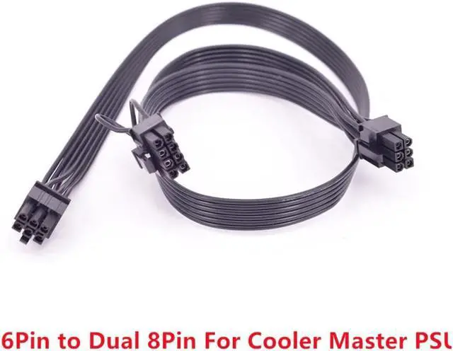 Alt view image 3 of 3 - 6Pin to Dual 8Pin(6+2Pin)Power Supply Cable for Cooler Master MWE Gold V850 V1000 V1200 V1300 Platinum Silent Pro Gold M600 M2 1500W 1000W 850W Hybrid 1300W 1050W 850W M520 PSU Modular