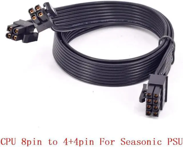 Alt view image 3 of 3 - CPU 8pin to 4+4pin Power Supply Cable ATX 12V P4 to P8 for Seasonic KM3 Series X-750 X-850 SS-1050XP3 SS-1200XP3 M12II Evo Series 520 620 650 750 850 Snow Silent 750 1050 FOCUS PLUS Gold SSR-850FX