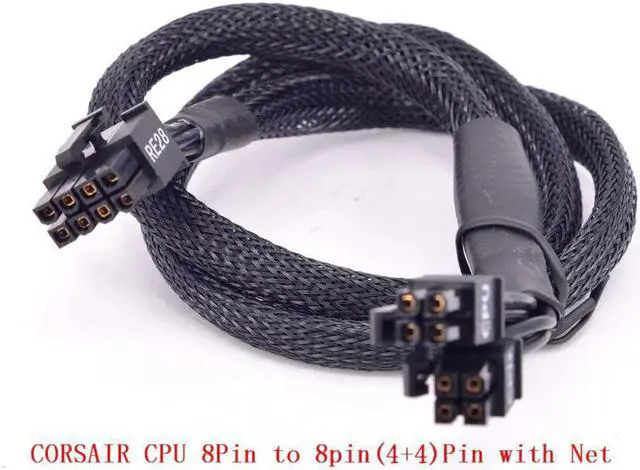 Main image of CPU 8pin to 4+4pin Power supply Cable Braided Net Sleeved ATX 12V Durable 2x P4 to P8 for Corsair CX Series CX430M 500M 600M 750M CS Series CS450M 550M 650M 750M 850M