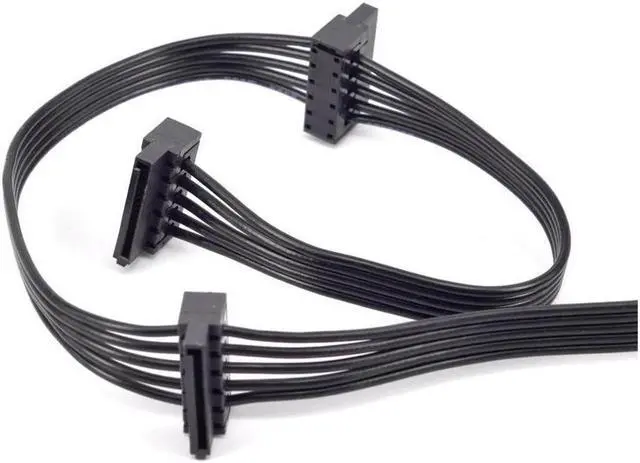 Alt view image 4 of 4 - PCIe 6Pin to 3x SATA Curved Power Supply Cable for KM3 Series X-750 X-850 SS-1050XP3 SS-1200XP3 M12II Evo Series 520 620 650 750 850 Snow Silent 750 1050 FOCUS PLUS Gold SSR-850FX