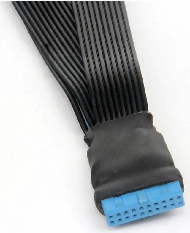 Alt view image 2 of 3 - USB 3.0 19Pin/20Pin female to male Y Splitter motherboard extension Flat cable