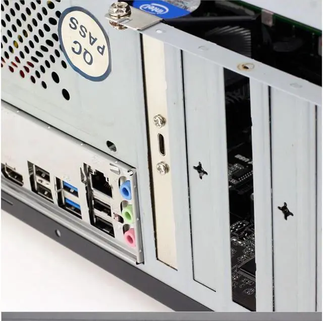 Alt view image 6 of 6 - Desktop 20 Pin Header Female to USB-C Cable with PCIe profile bracket 19Pin to USB Type-C Adapter Cable 50cm