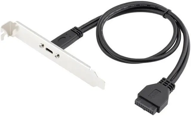 Main image of Desktop 20 Pin Header Female to USB-C Cable with PCIe profile bracket 19Pin to USB Type-C Adapter Cable 50cm