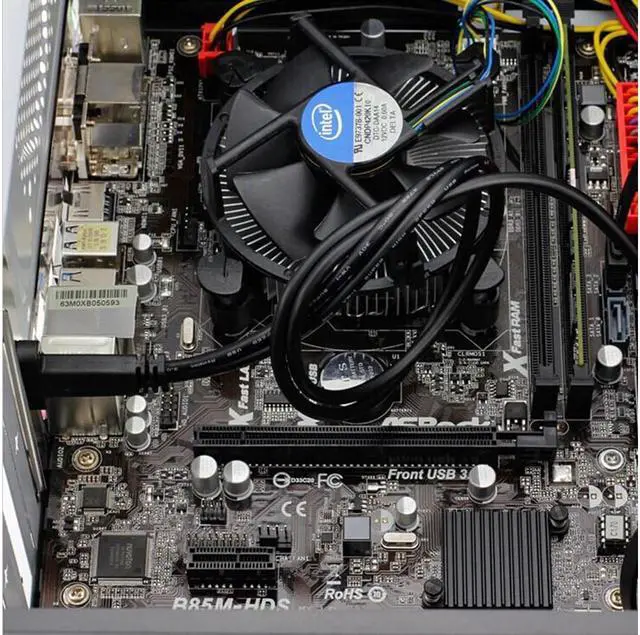 Alt view image 5 of 6 - Desktop 20 Pin Header Female to USB-C Cable with PCIe profile bracket 19Pin to USB Type-C Adapter Cable 50cm