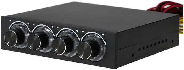 Alt view image 6 of 7 - 3.5 PC CPU HDD 4 Channel Fan Controller Speed Control Adjuster LED Cooling Front Panel