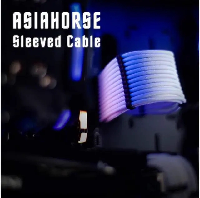 Alt view image 2 of 6 - Customization Mod Sleeve Extension Power Supply Cable Kit 18AWG ATX/EPS/8-pin PCI-E/6-pin PCI-E (White)
