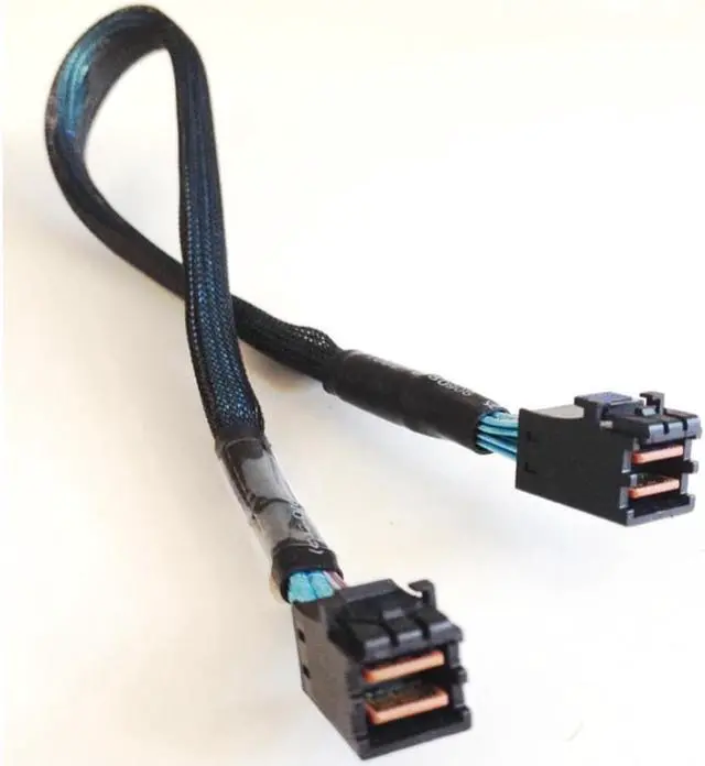 Alt view image 2 of 4 - 40cm Mini SAS HD SFF 8643 Cable Internal SFF-8643 SAS Cable Mini SAS SFF-8643 to 8643 Molex Cable Adapter for Computer Hard Disk