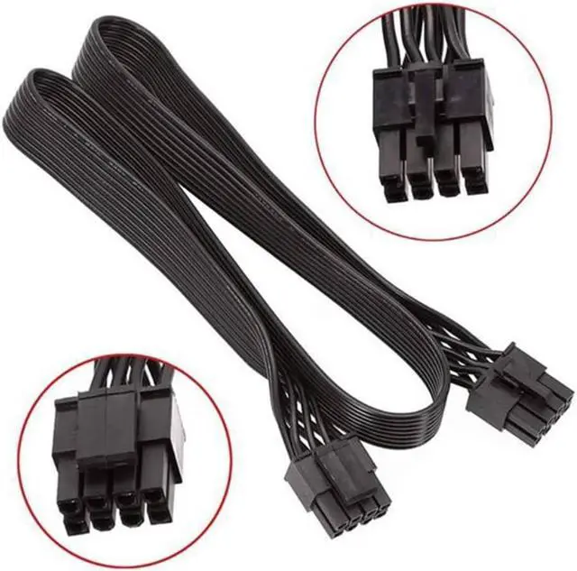 Alt view image 2 of 4 - PCIe 8 Pin Male to CPU 8 Pin (4+4) Male EPS-12V Motherboard Power Adapter Cable for Seasonic Modular Power Supply, 60cm