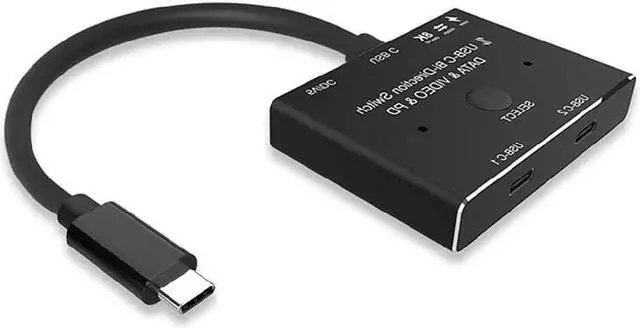 Alt view image 3 of 7 - Unknows USB C KVM Switcher Bi-Directional 8k 60hz Switcher Two-Way Data Video Switch Converter 2 in 1 Out/ 1 in 2 Out Type c switcher 2 Computers Switch Charger switcher