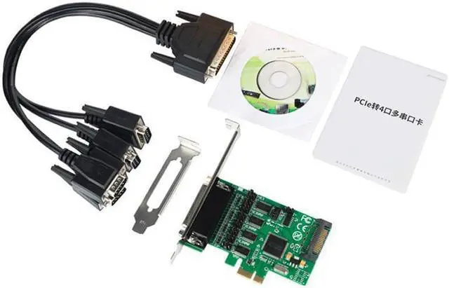 Alt view image 5 of 5 - Industrial Grade PCI express 4 ports Serial card PCI-e Multi RS232 DB9 COM port adapter 5VDC 12DV power PCIe low profile bracket