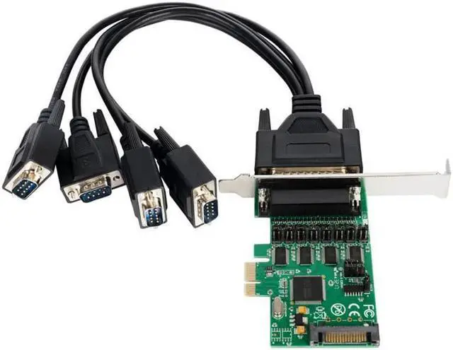 Main image of Industrial Grade PCI express 4 ports Serial card PCI-e Multi RS232 DB9 COM port adapter 5VDC 12DV power PCIe low profile bracket