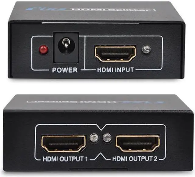 Alt view image 2 of 6 - 1x2 HDMI Splitter, 1 in 2 Out HDMI Amplifier Adapter with Power Adapter Supports Full HD1080P for PC PS3 PS4 Blu-ray Player HDTV