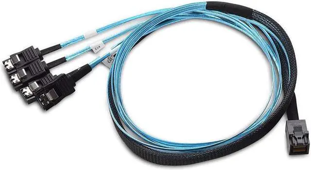 Alt view image 2 of 5 - Internal HD Mini SAS to SATA (SFF-8643 to 4x SATA) Reverse Breakout Cable 3.3 Feet/1mParent