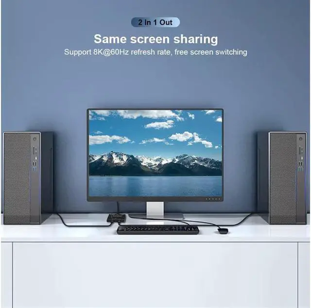 Alt view image 5 of 7 - USB-C Splitter Type-C 8K Switch USB 3.1 C Gen 2 Cable for Video Bi-Direction (2 in 1 Out, 1 In 2 Out) 8K@60Hz 4K@120Hz Power Delivery 100W 10Gbps Data Transfer Multi-Function USB C Splitter Converter