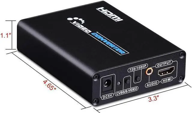 Alt view image 3 of 7 - 3RCA AV CVBS Composite & S-Video R/L Audio to HDMI Converter Adapter Support 720P/1080P for PS2 PS3 NES SNES Nintendo 64 HDTV