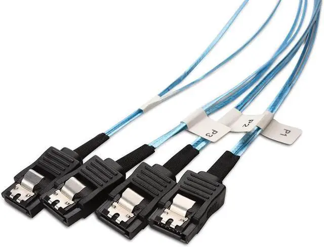 Alt view image 4 of 7 - Internal Mini SAS to SATA Cable (SFF-8087 to SATA Forward Breakout)3.3 Feet