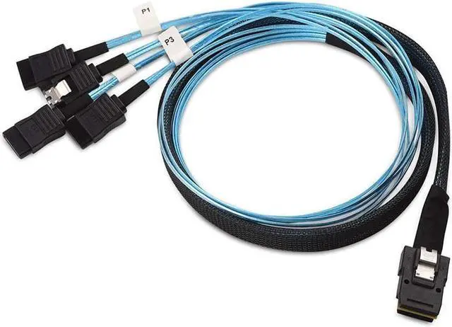 Alt view image 3 of 7 - Internal Mini SAS to SATA Cable (SFF-8087 to SATA Forward Breakout)3.3 Feet