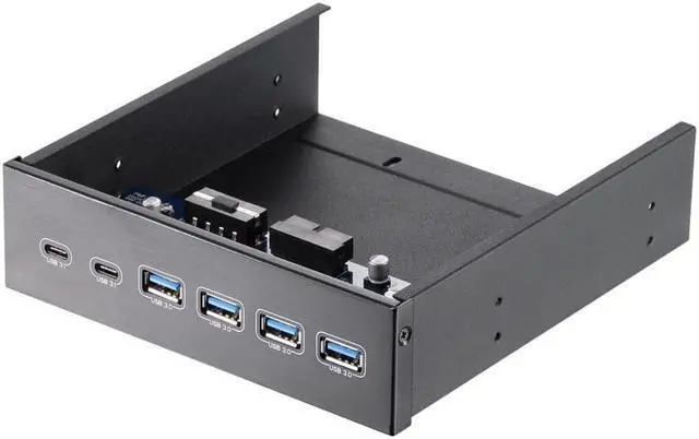 Alt view image 3 of 7 - 5.25" Front Bay USB HUB 2-Port USB 3.1 & 4-Port USB 3.0 High Speed 5Gbps USB Hub Front Panel Computer Case Optical Drive Bay Converter Hub