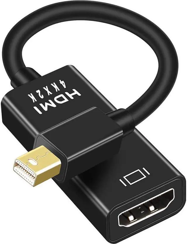 Main image of Pasow Mini DisplayPort to HDMI Adapter, Mini DP Thunderbolt to HDMI Converter 4K Compatible for MacBook Air / Pro,UHD Monitor / TV / Projector (Black)
