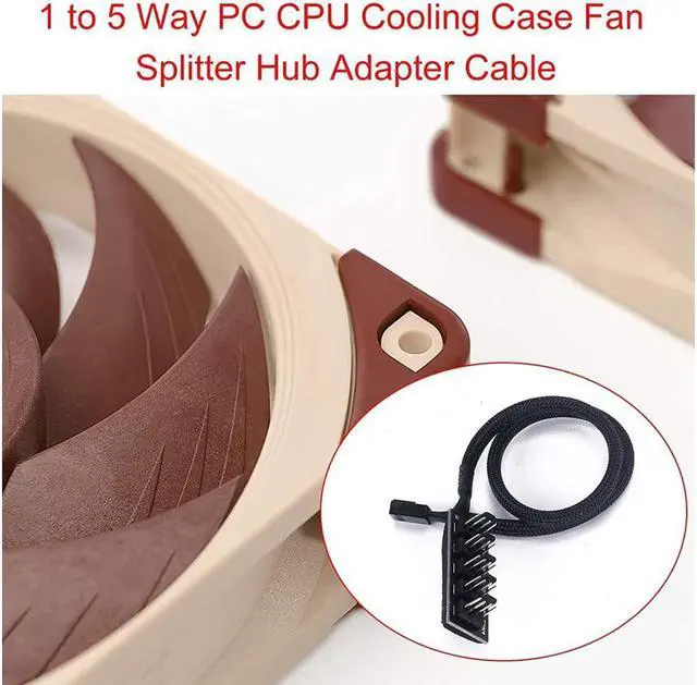 Alt view image 4 of 7 - 4-Pin PWM Fan Power Supply Cable 15 Inches 1 to 5 Way PC CPU Cooling Case Fan Splitter Hub Adapter Cable Motherboard Fan Power Extension Cable Cord Wire for 4-pin or 3-pin Cooling Fans