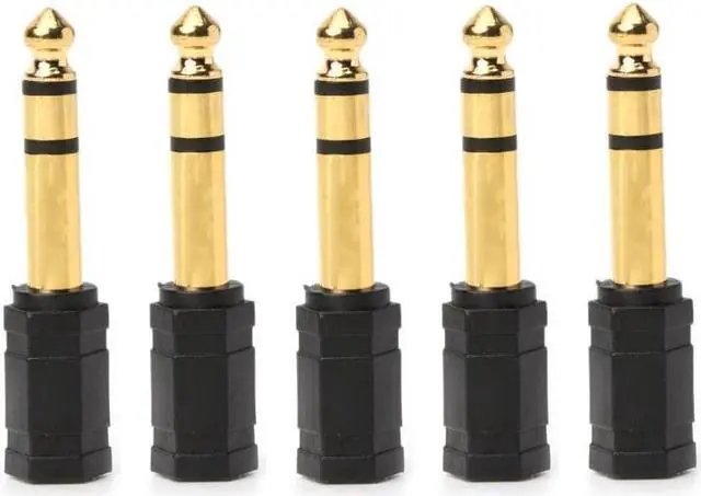 Alt view image 5 of 6 - 5PCS Gold Plated 3.5mm to 6.35mm Stereo Jack Headphone Adaptor Connector