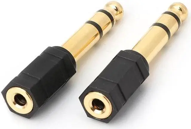 Alt view image 4 of 6 - 5PCS Gold Plated 3.5mm to 6.35mm Stereo Jack Headphone Adaptor Connector