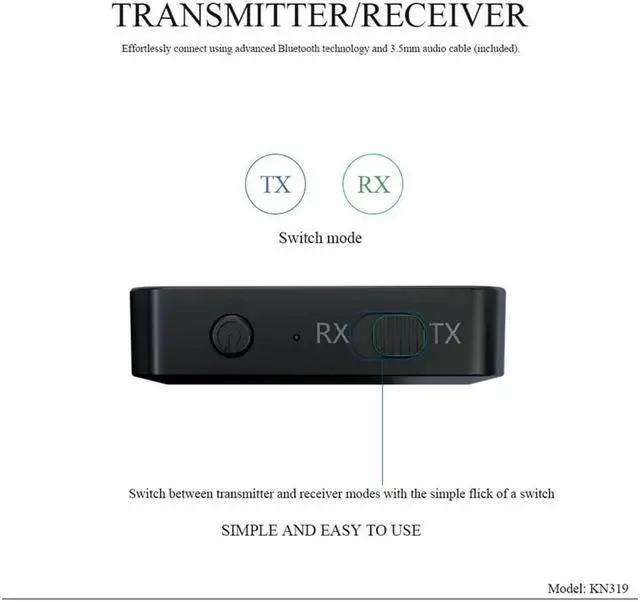 Alt view image 2 of 7 - 2-in-1 Bluetooth 5.0 Wireless Audio Aux 3.5mm Adapter Transmitter and Receiver