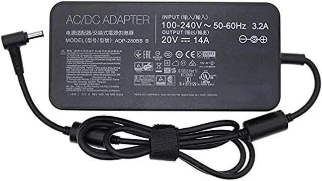 Alt view image 2 of 7 - 280W 20V 14A Ac Charger For Asus Rog G703gx-Ev017fr,G703gs-Ws71,G703gi,Adp-280Bb B Laptop Power Supply Adapter Cord