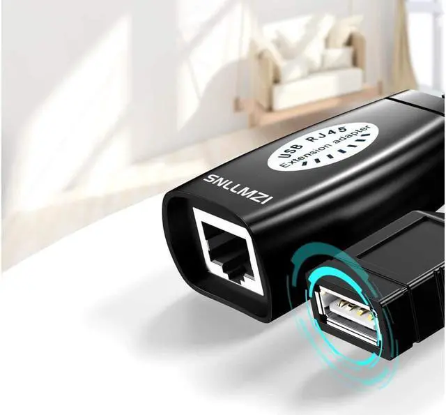 Alt view image 2 of 7 - USB to cat5 Adapter USB Over RJ45 Ethernet for Cat6/5/5e Extension Cable Adapter USB 2.0 Extender Over Cat Extender Cable Adapter
