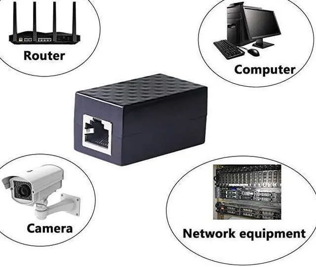 Alt view image 7 of 7 - Ethernet Surge Protector RJ45 Coupler Female to Female Network Surge Protector Outdoor Arrester Protection Device Extension Adapter2Pack
