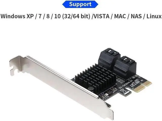 Alt view image 5 of 7 - PCIE to SATA Card PCI-E Adapter PCI Express to SATA3.0 Expansion Card 4Port SATA III 6G for SSD HDD