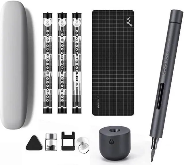 Main image of Mini Electric Screwdriver, 3 LED Lights, Rechargeable Screwdriver Powered Cordless Electric Screwdriver Set with 56 Screw Bits, USB Charging Cable and Magnetizer