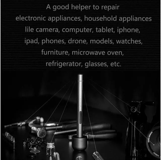 Alt view image 6 of 7 - Mini Electric Screwdriver, 3 LED Lights, Rechargeable Screwdriver Powered Cordless Electric Screwdriver Set with 56 Screw Bits, USB Charging Cable and Magnetizer